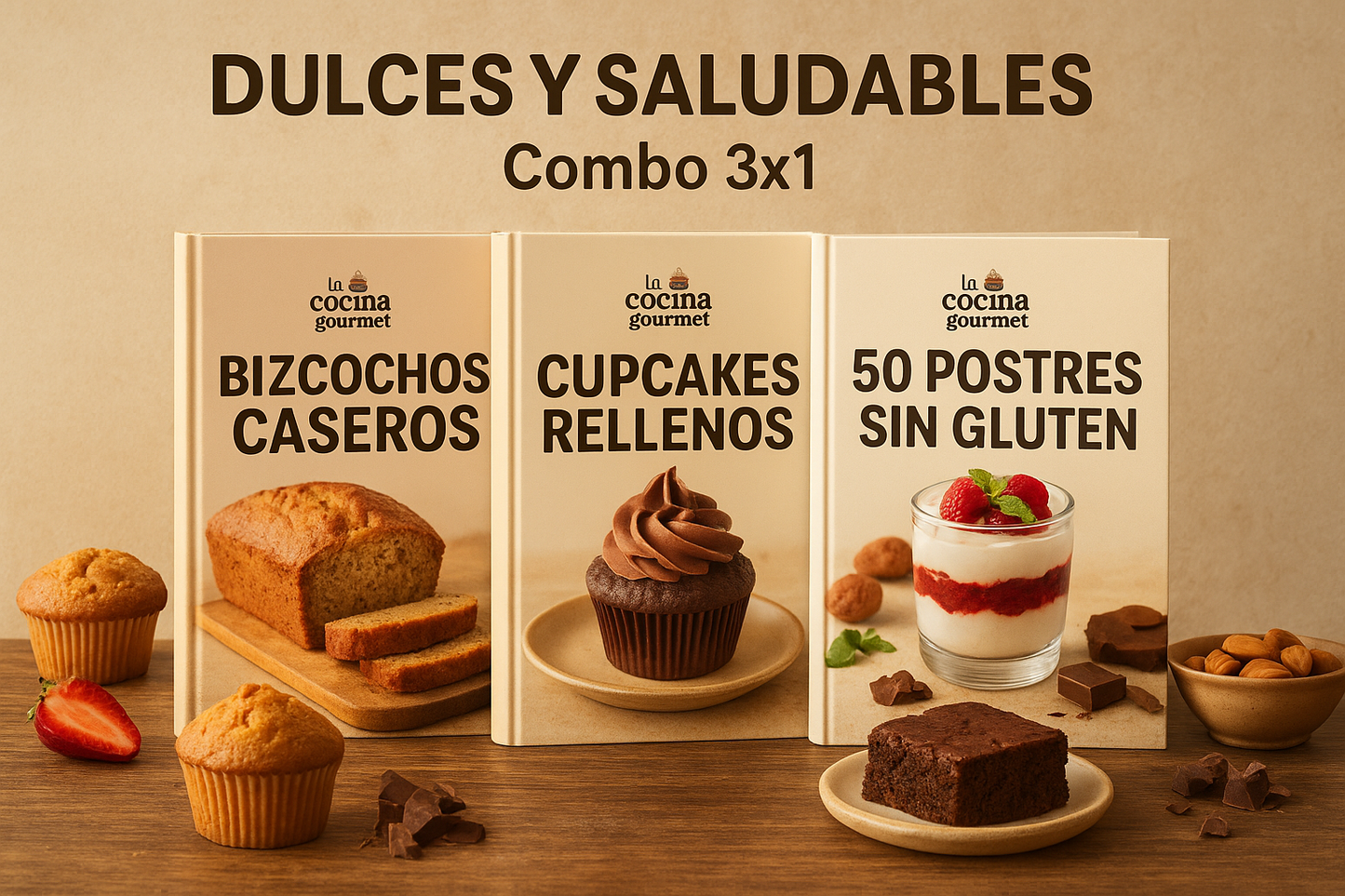 RECETAS DULCES Y SALUDABLES - COMBO 3X1